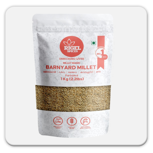Barnyard Millet 1 Kg resealable pack - Kuthiraivali, Non-GMO, Gluten-Free